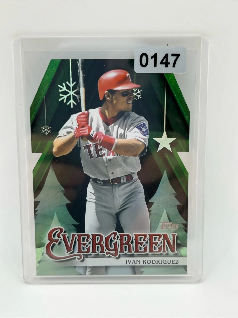 Ivan Rodriguez Evergreen Holiday Baseball Card ⚾️ Texas Rangers